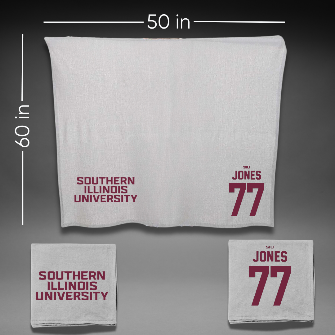 Southern Illinois University at Carbondale Softball Gray Blanket - #77 Sidney Jones