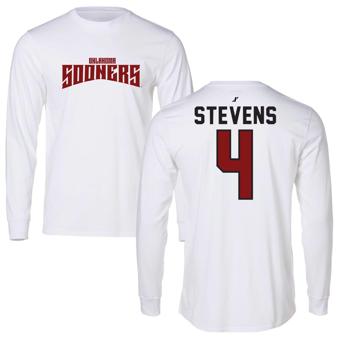 University of Oklahoma Soccer White Classic Long Sleeve - #4 Avery Stevens