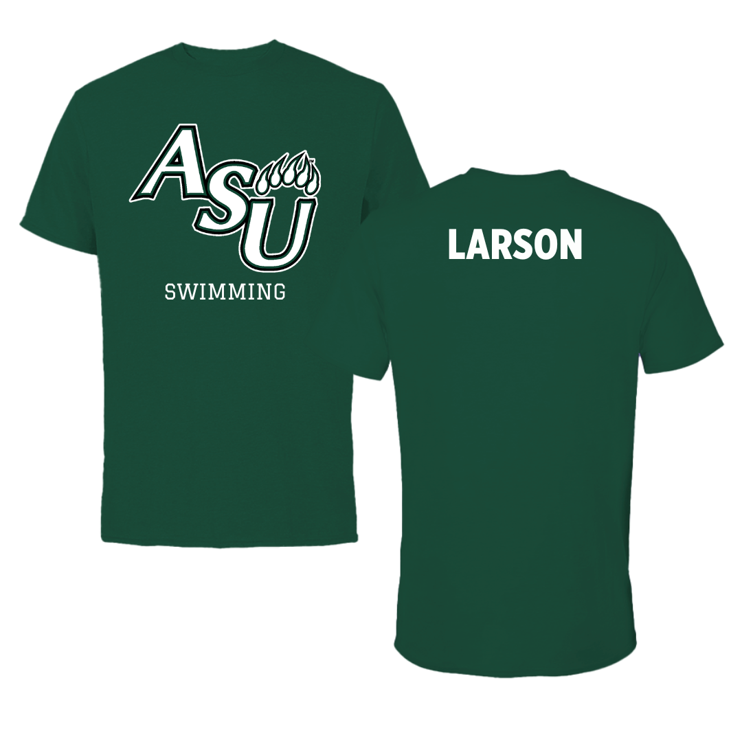 Adams State University Swimming & Diving Green Performance Tee - Kennedy Larson
