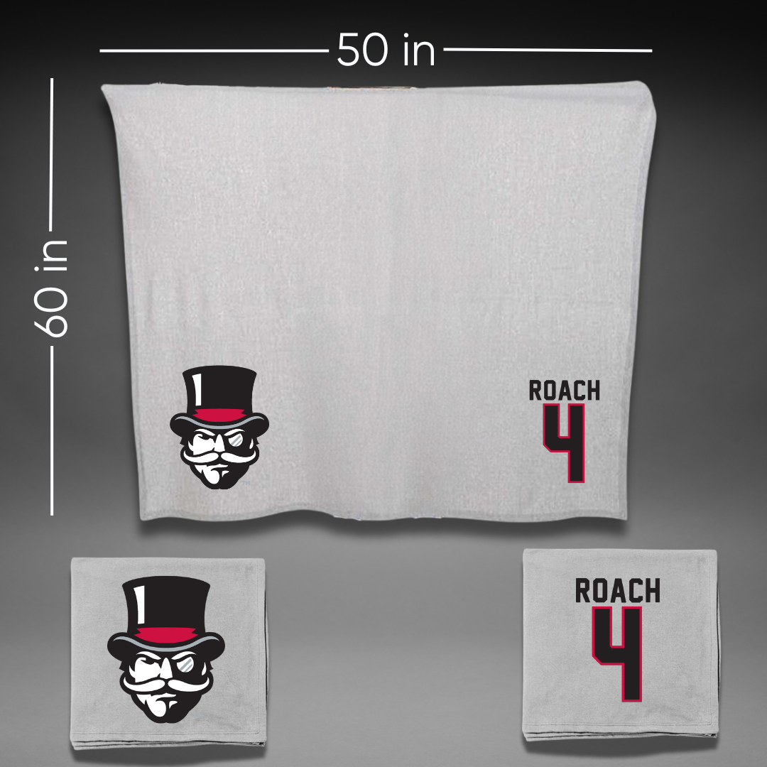 Austin Peay State University Softball Gray Blanket - #4 Raylon Roach