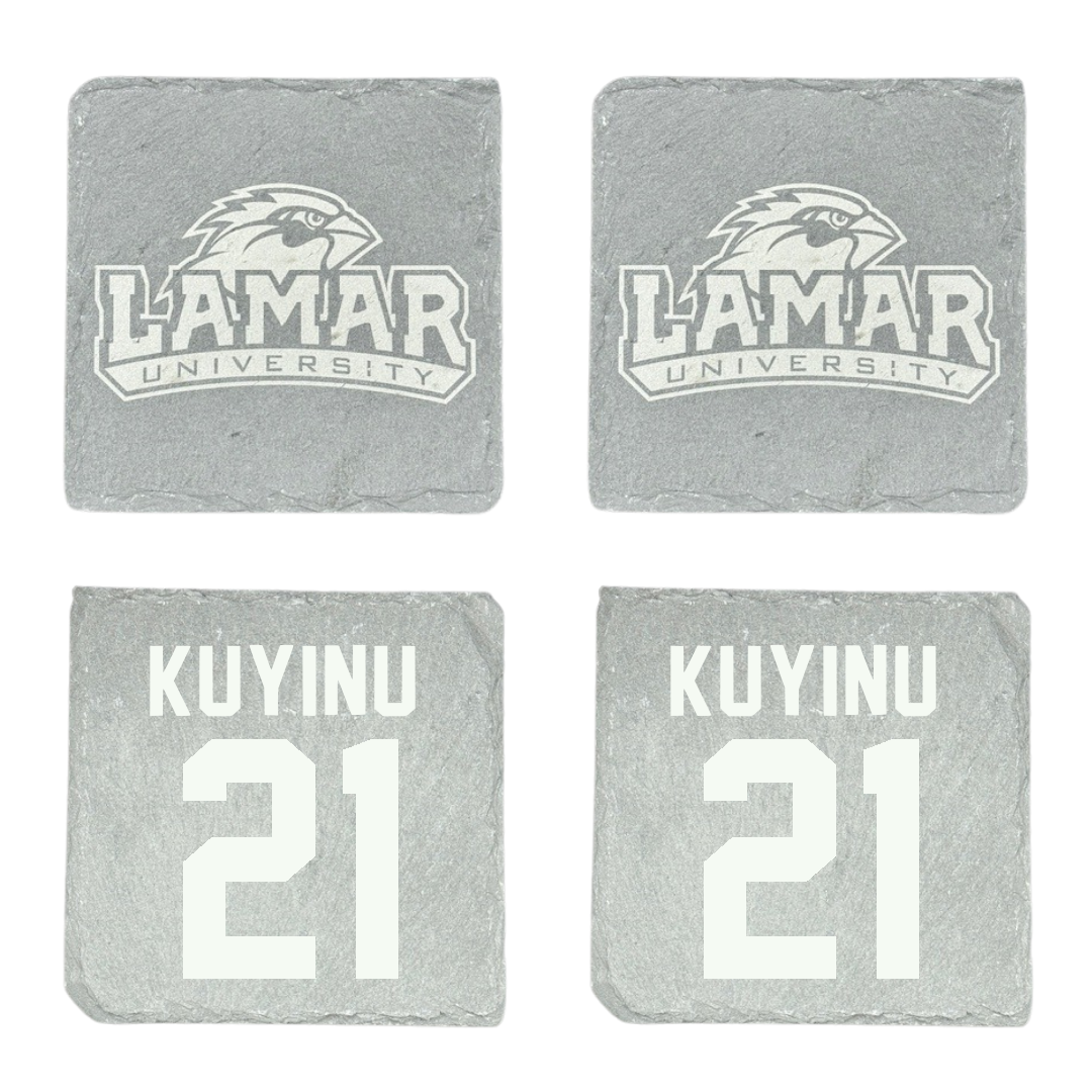 Lamar University Basketball Stone Coaster (4 Pack)  - #21 Teni Kuyinu