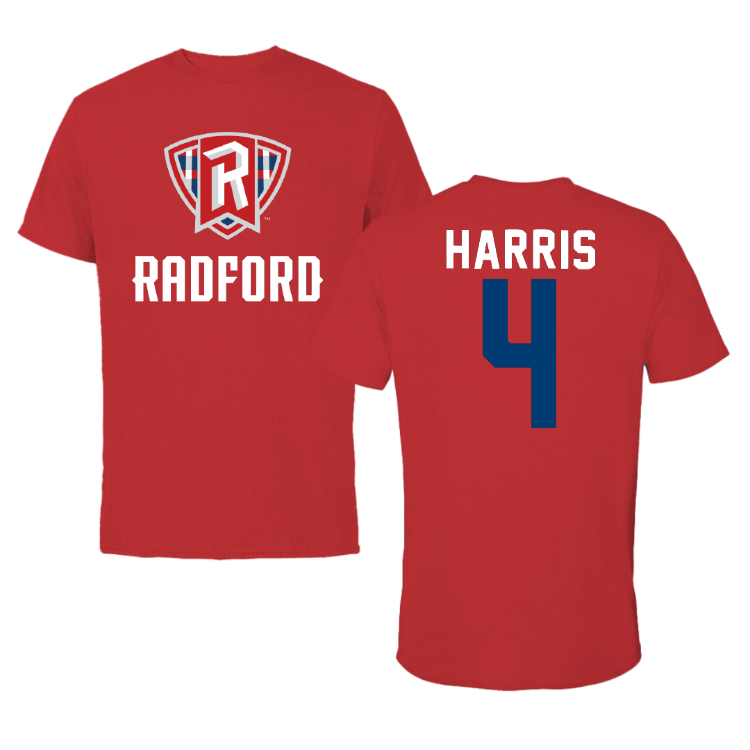 Radford University Basketball Red Performance Tee - #4 Truth Harris