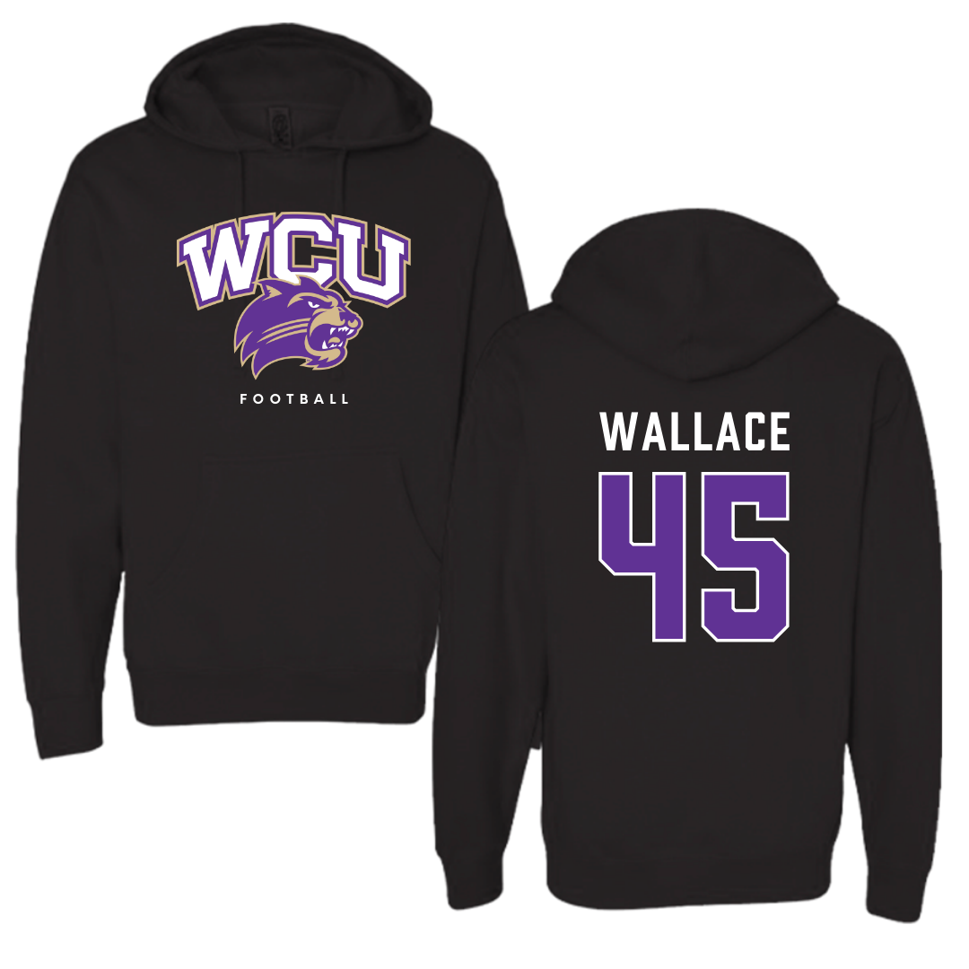 Western Carolina University Football Black Hoodie - #45 Justin Wallace