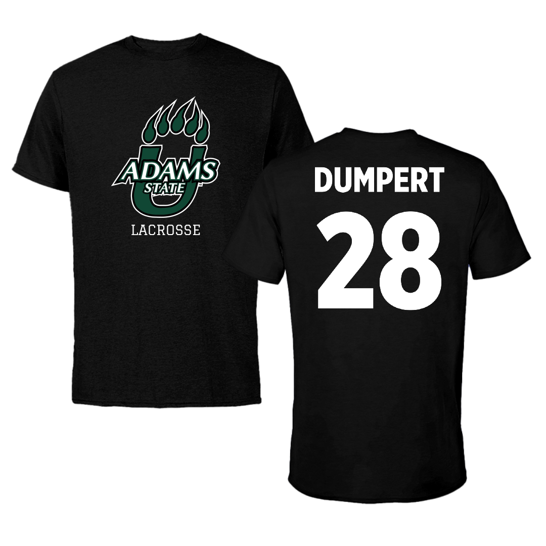 Adams State University Lacrosse Black State Performance Tee - #28 Devon Dumpert
