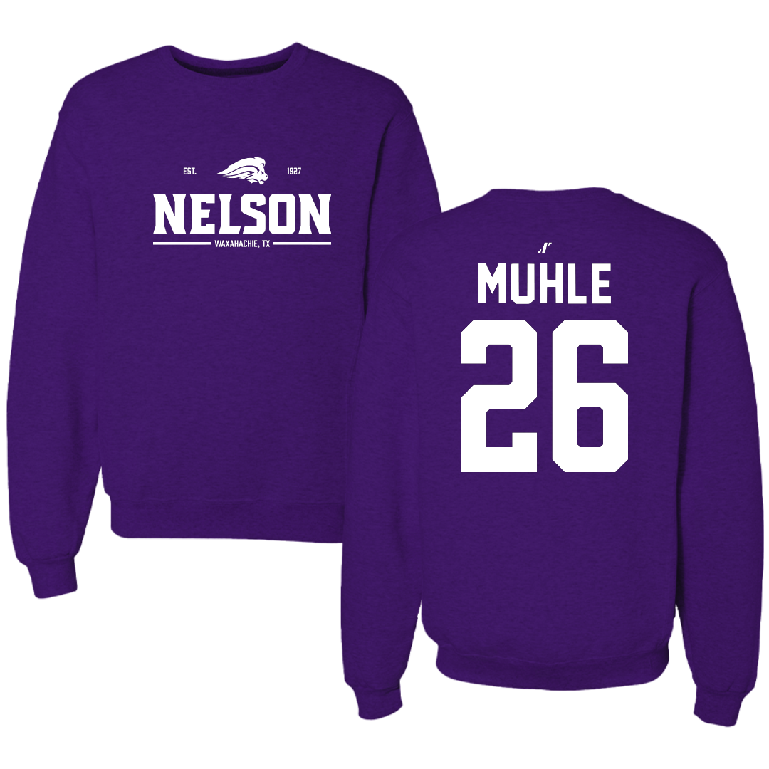 Nelson University Softball Purple General Crewneck - #26 Trinity Muhle