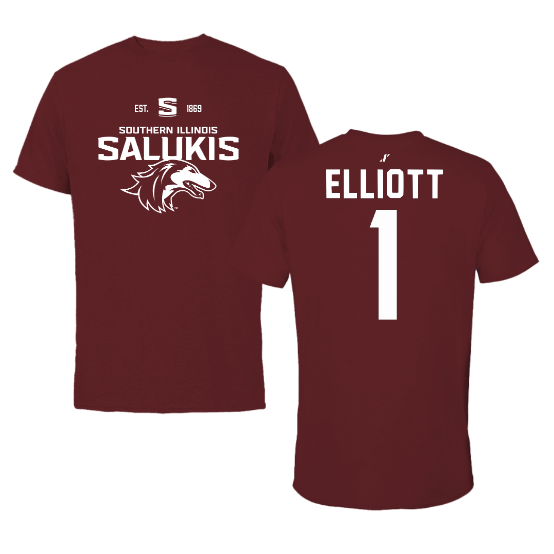 Southern Illinois University at Carbondale Football Maroon General Tee - #1 Romeir Elliott