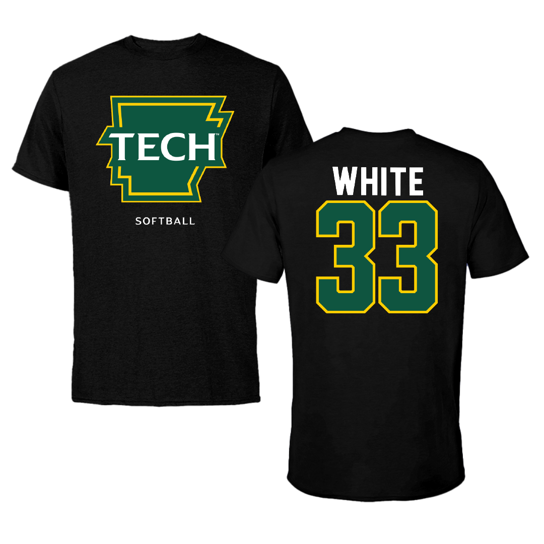 Arkansas Tech University Softball Black Tee - #33 Alyson White