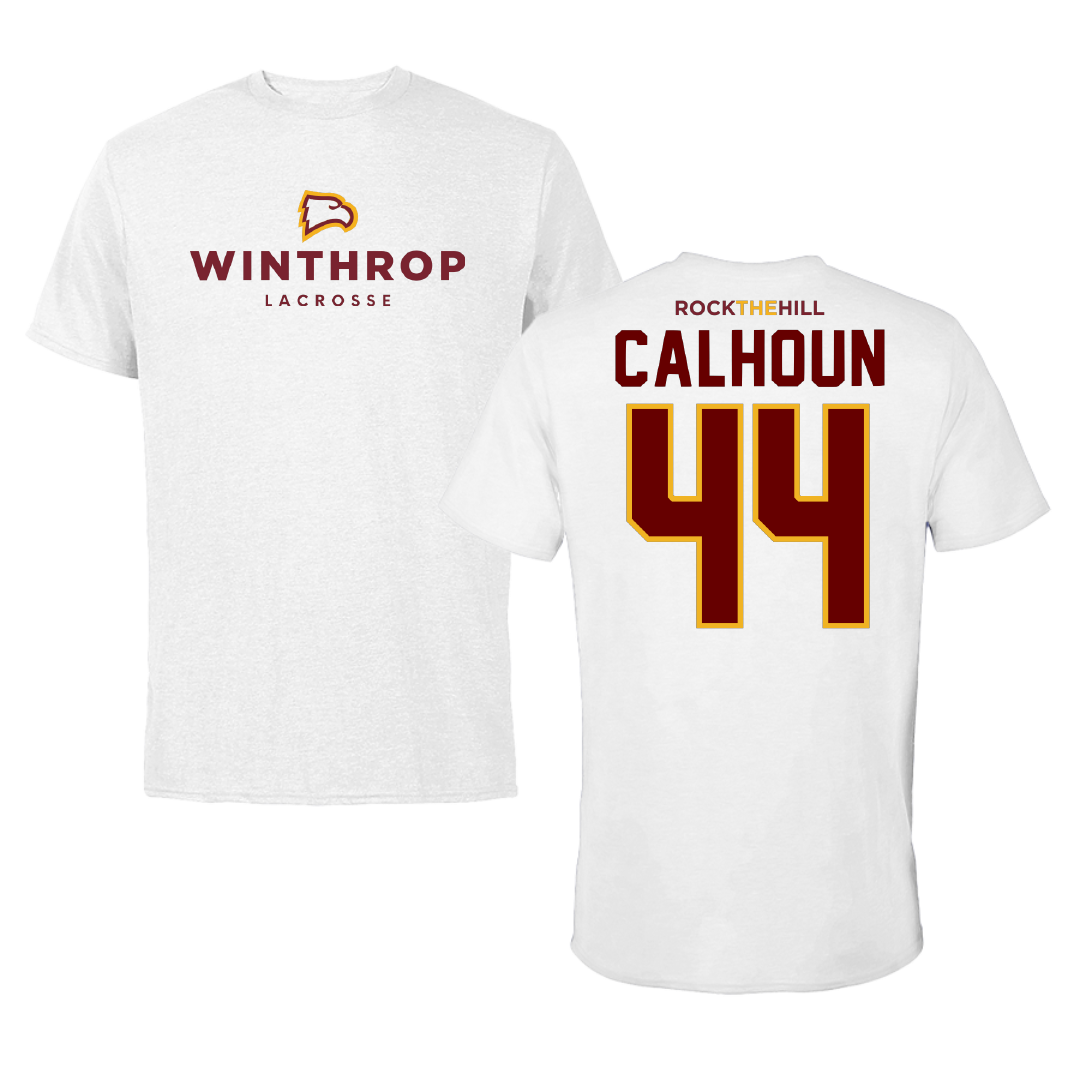 Winthrop University Lacrosse White Tee - #44 Emma Calhoun
