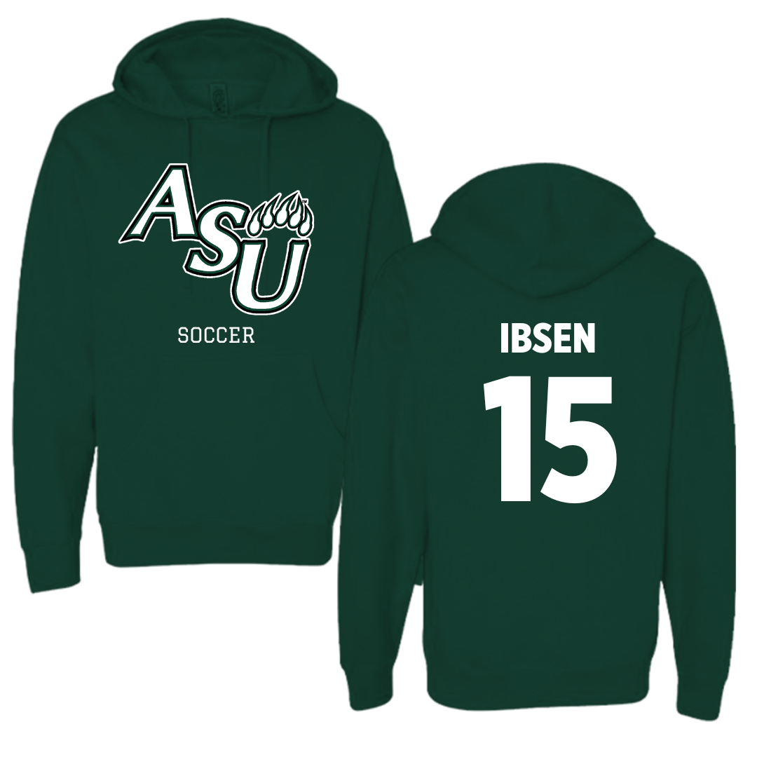 Adams State University Soccer Forest Green Block Hoodie - #15 Emily Ibsen