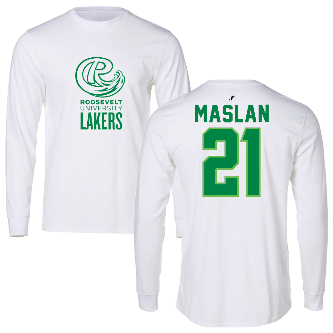 Roosevelt University Baseball White Long Sleeve - #21 Kyle Maslan