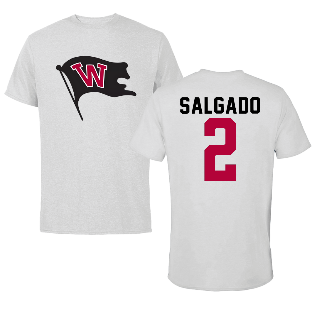Whitworth University Baseball Light Gray Tee - #2 Jayden Salgado