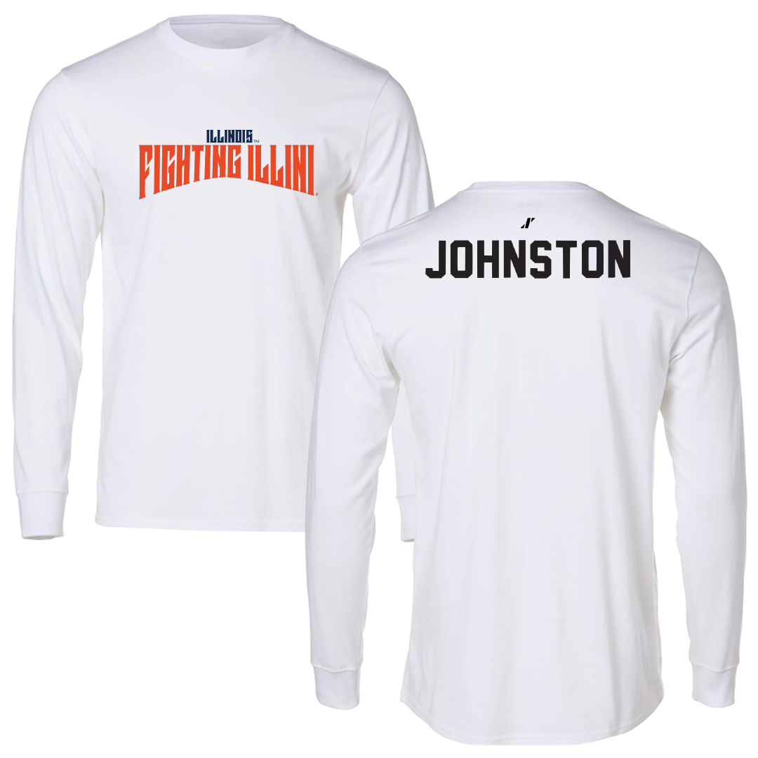 University of Illinois TF and XC White Classic Performance Long Sleeve - Cody Johnston