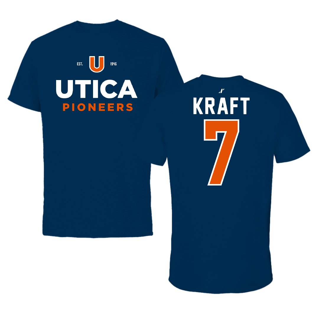 Utica University Soccer Navy General Tee - #7 Cora Kraft