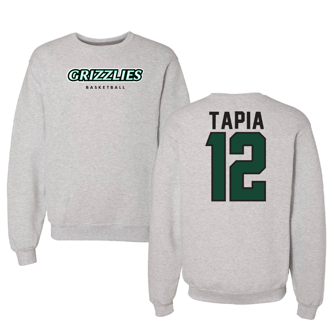 Adams State University Basketball Gray Grizzlies Crewneck - #12 Jude Tapia