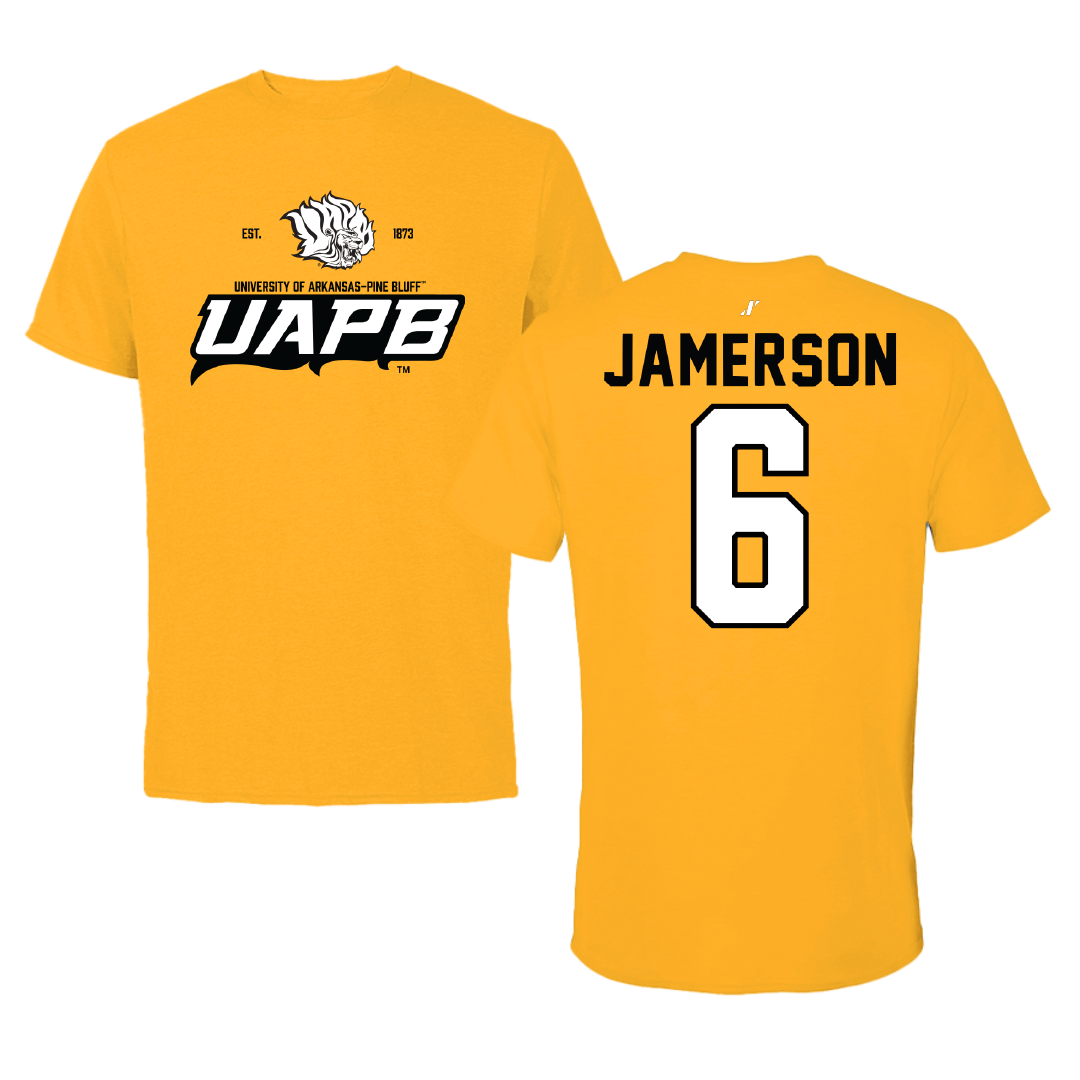 University of Arkansas-Pine Bluff Football Gold General Performance Tee - #6 Michael Jamerson