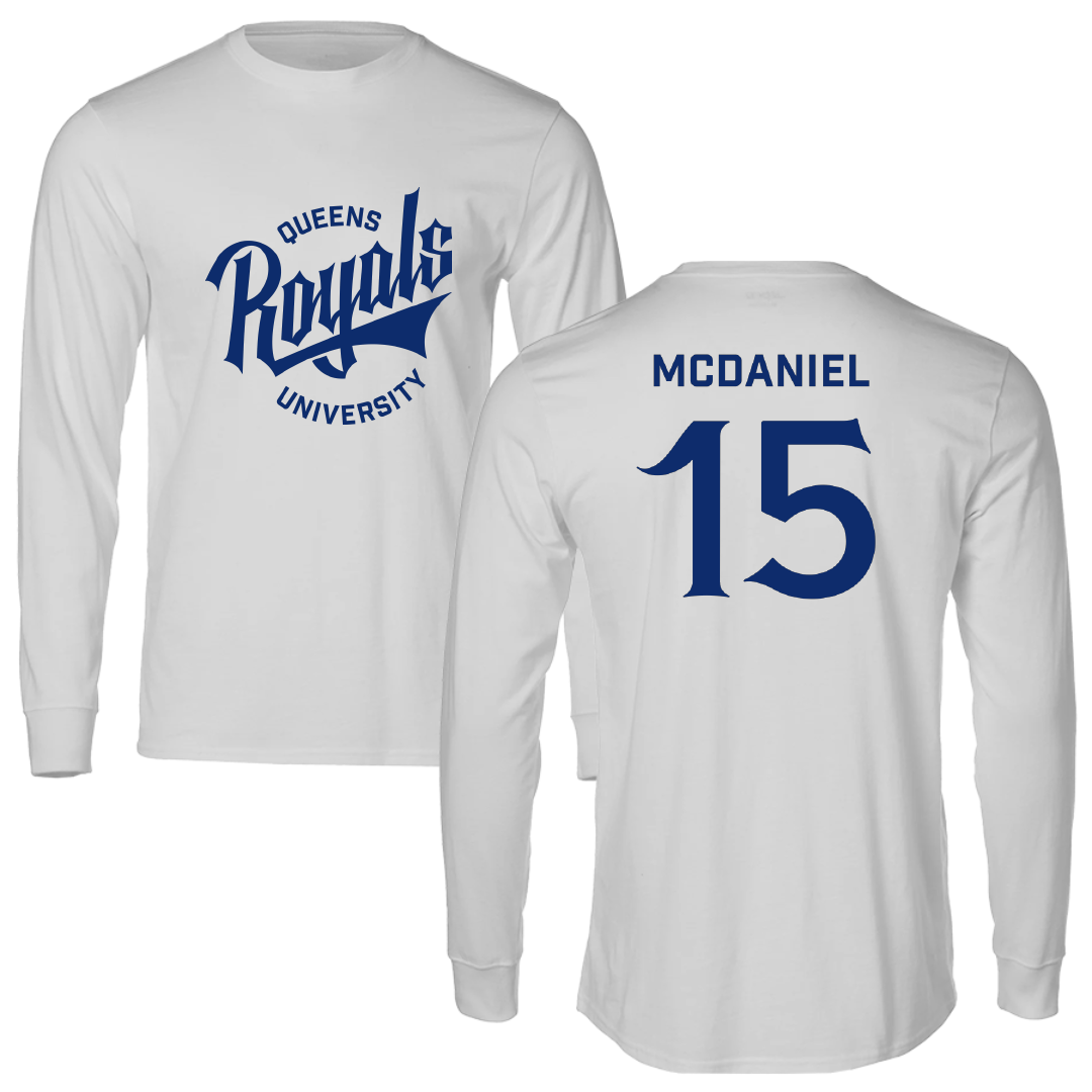 Queens University of Charlotte Lacrosse Light Gray Performance Long Sleeve - #15 Ryan McDaniel