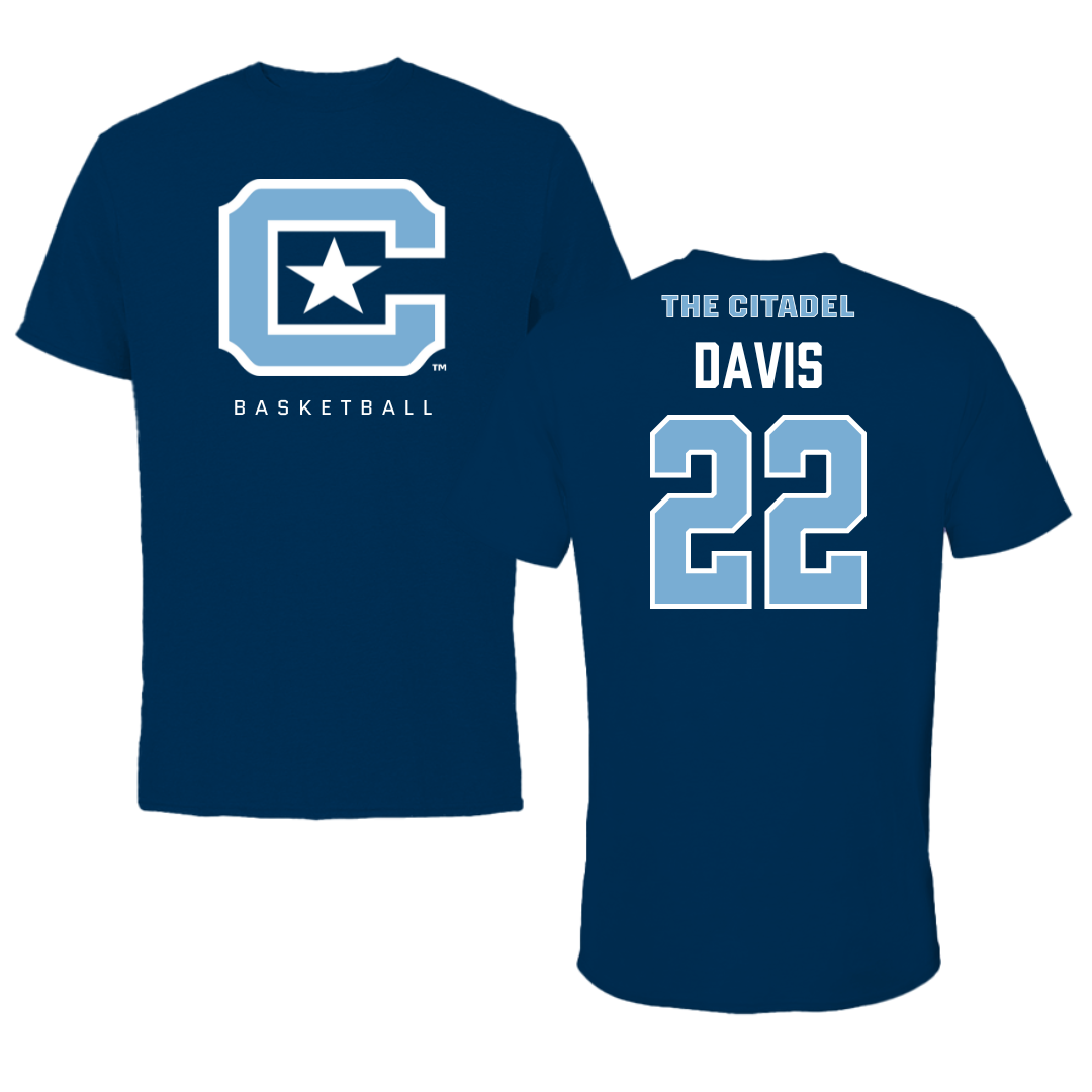 The Citadel Basketball Navy Performance Tee - #22 Keynan Davis