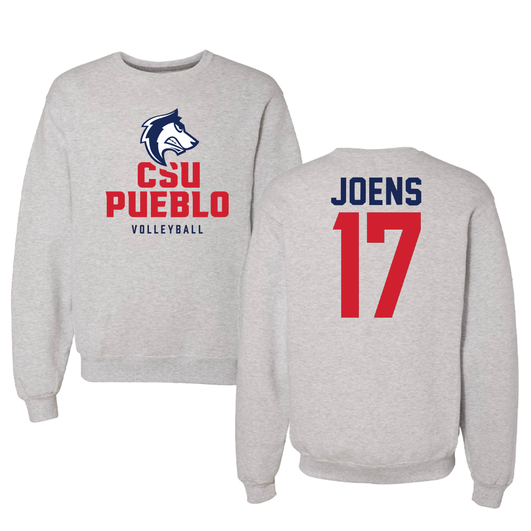 Colorado State University-Pueblo Volleyball Gray Crewneck - #17 Rayliene Joens