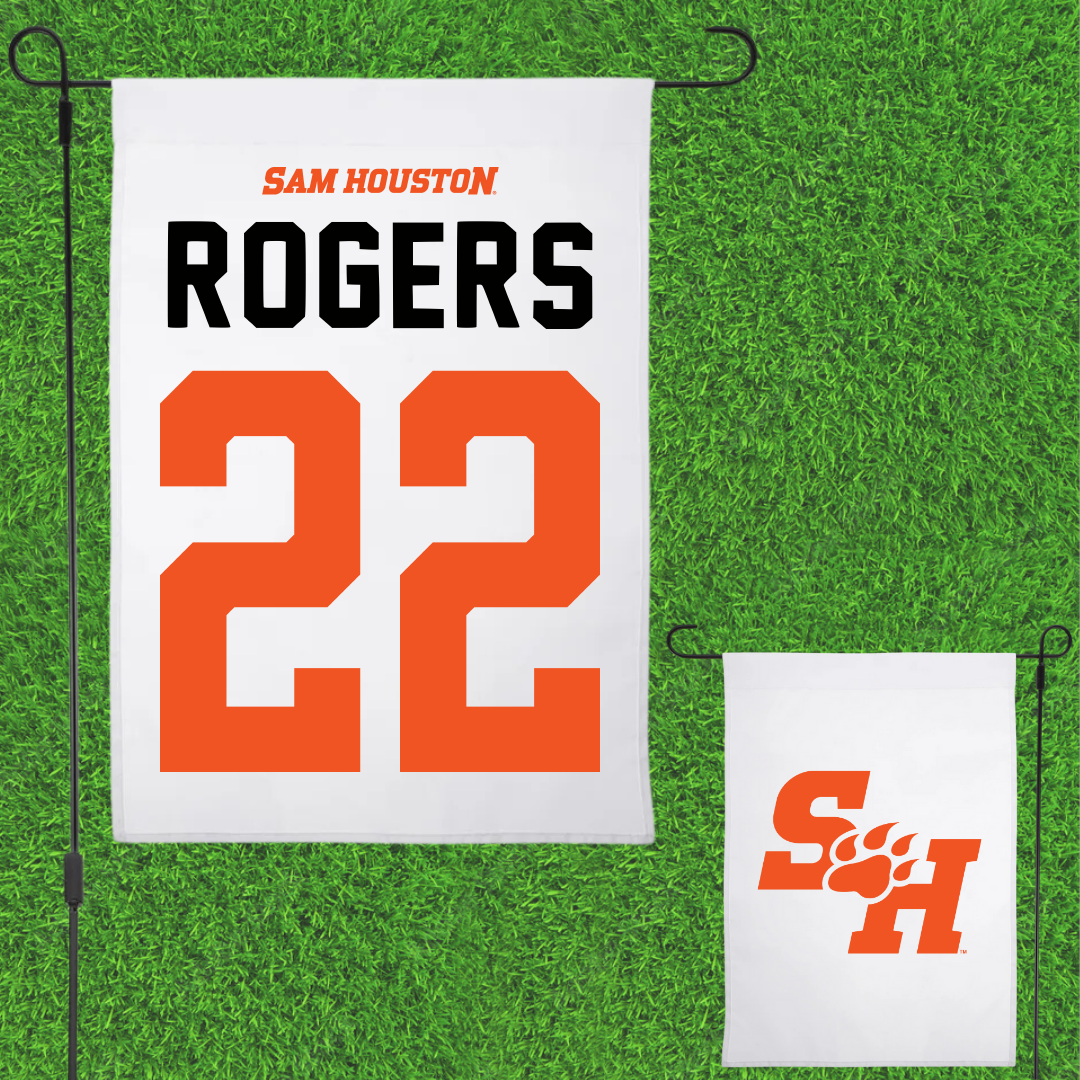 Sam Houston State University Basketball White Garden Flag - #22 Jackson Rogers