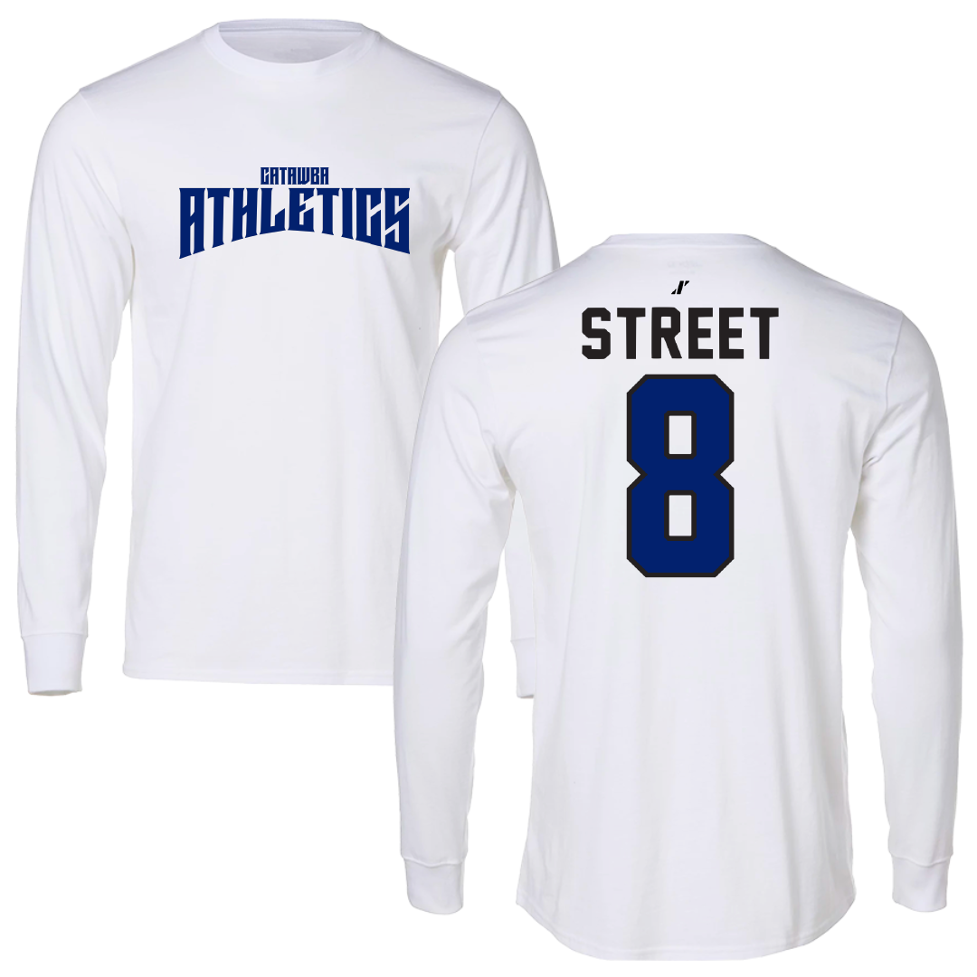 Catawba College Baseball White Classic Performance Long Sleeve - #8 Ryan Street