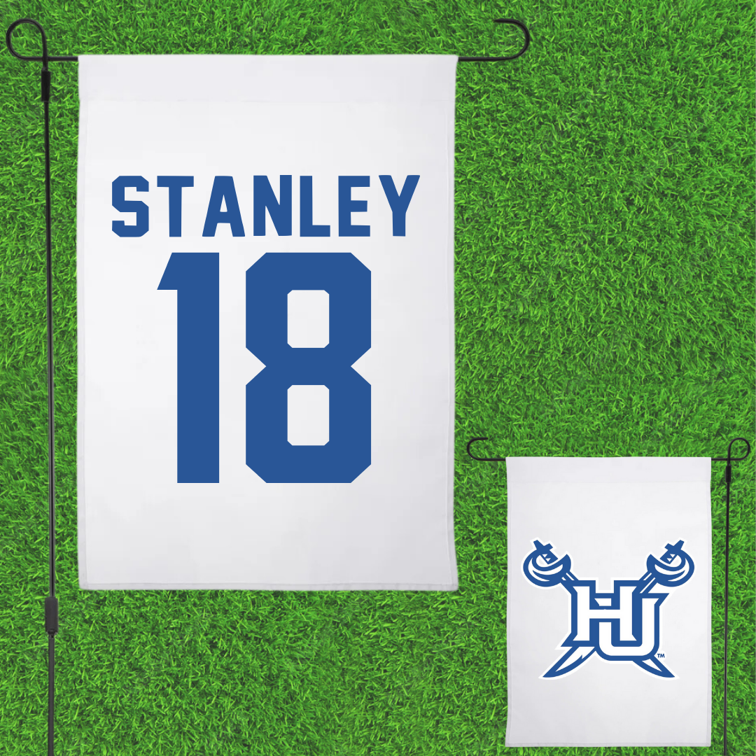 Hampton University Lacrosse White Garden Flag - #18 Darius Stanley