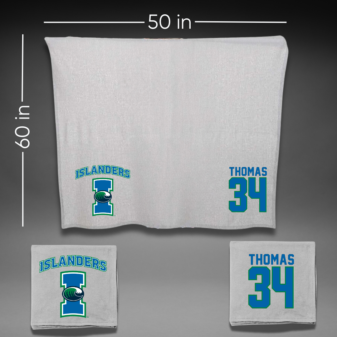 Texas A&M University-Corpus Christi Baseball Gray Blanket - #34 Hayden Thomas