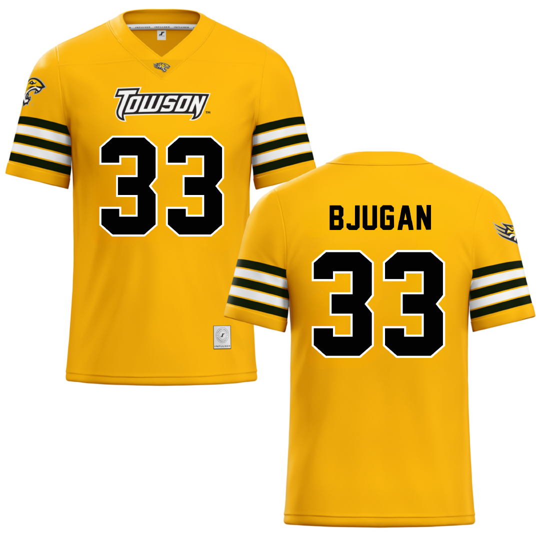 Towson University Gold Lacrosse Jersey - #33 Gabby Bjugan