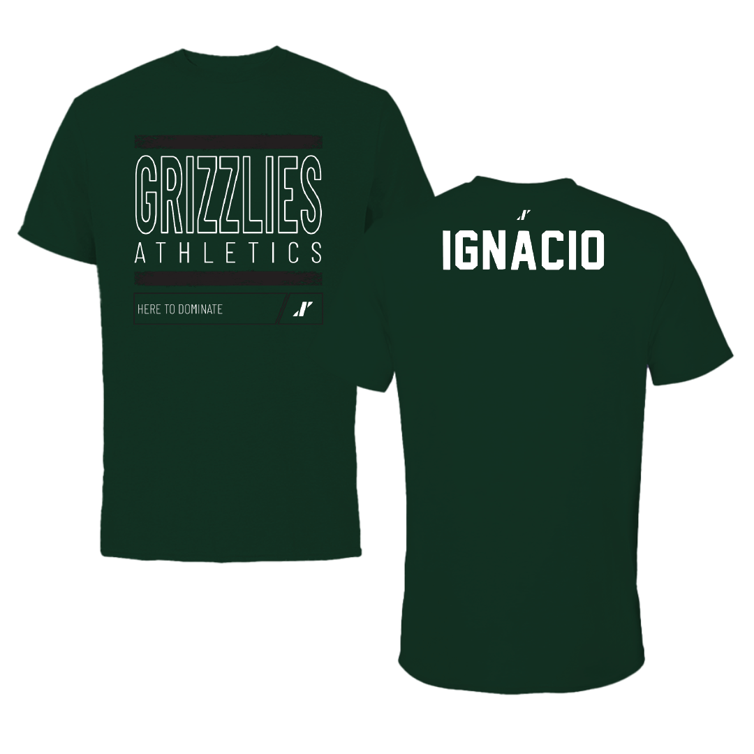 Adams State University Wrestling Forest Green Dominate Performance Tee - Jaylen Ignacio