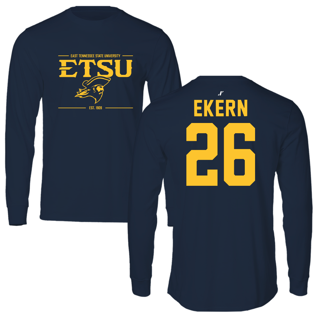East Tennessee State University Soccer Navy General Performance Long Sleeve - #26 Annabelle Ekern
