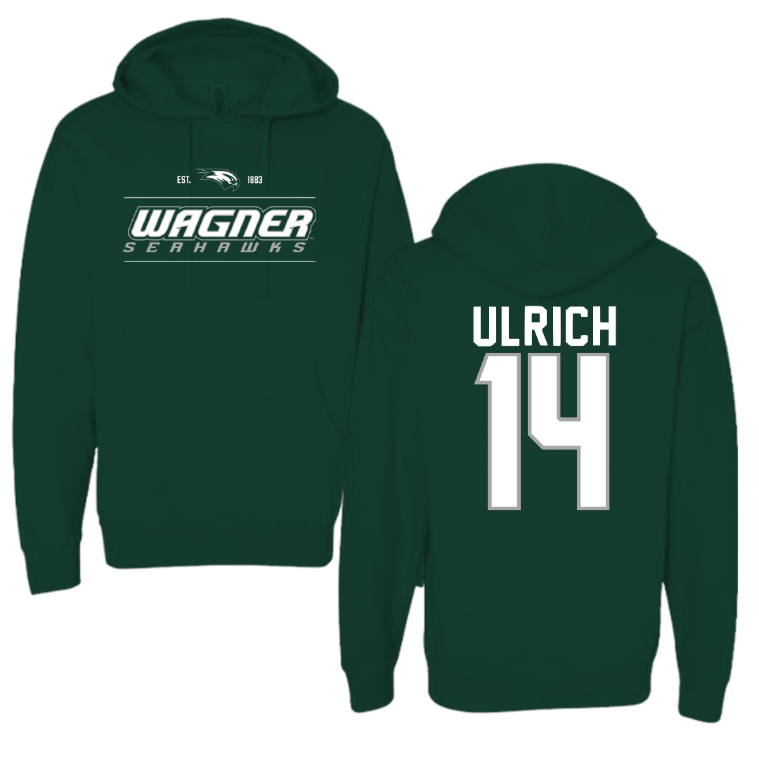 Wagner College Baseball Forest Green General Hoodie - #14 Xavier Ulrich