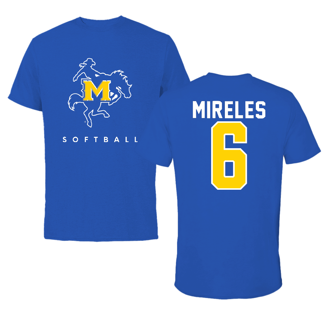 McNeese State University Softball Blue Tee - #6 Adriana Mireles