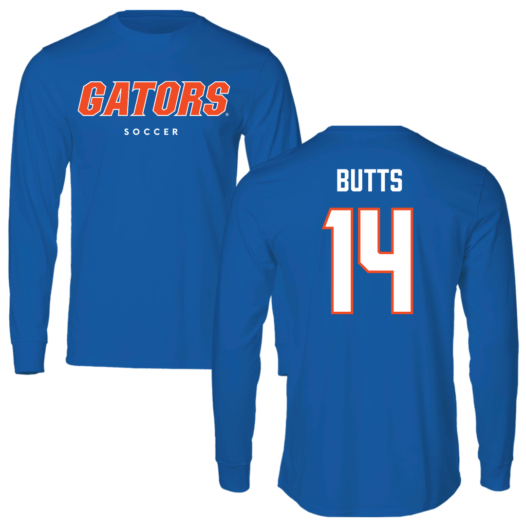 University of Florida Soccer True Royal Block Performance Long Sleeve - #14 Njeri Butts