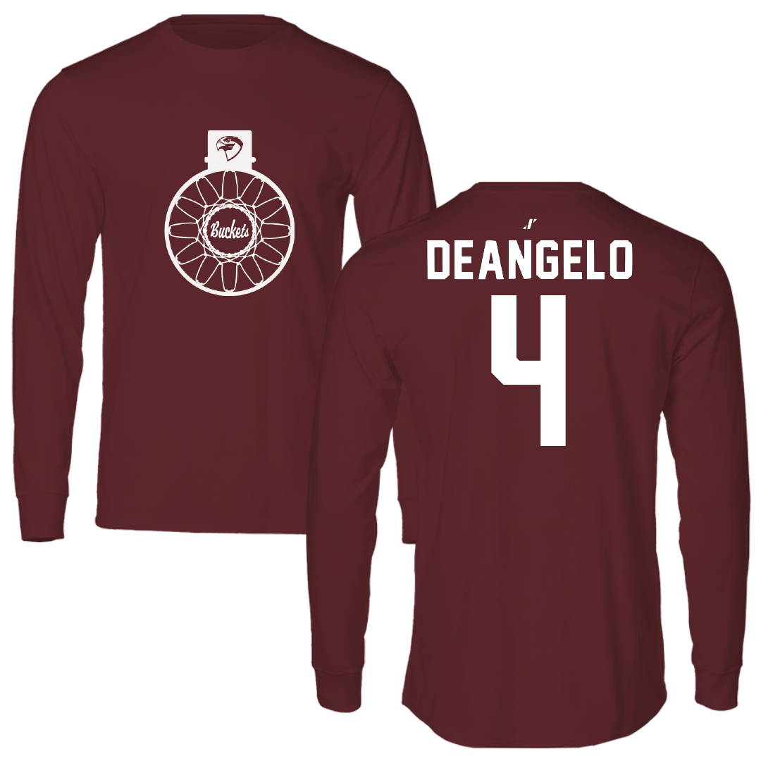 Fairmont State University Basketball Maroon Buckets Long Sleeve - #4 Alyssa DeAngelo