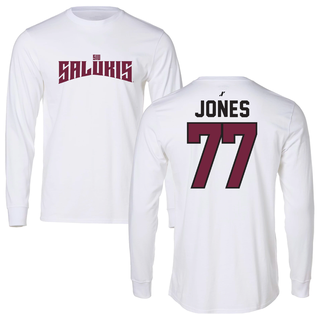 Southern Illinois University at Carbondale Softball White Classic Long Sleeve - #77 Sidney Jones