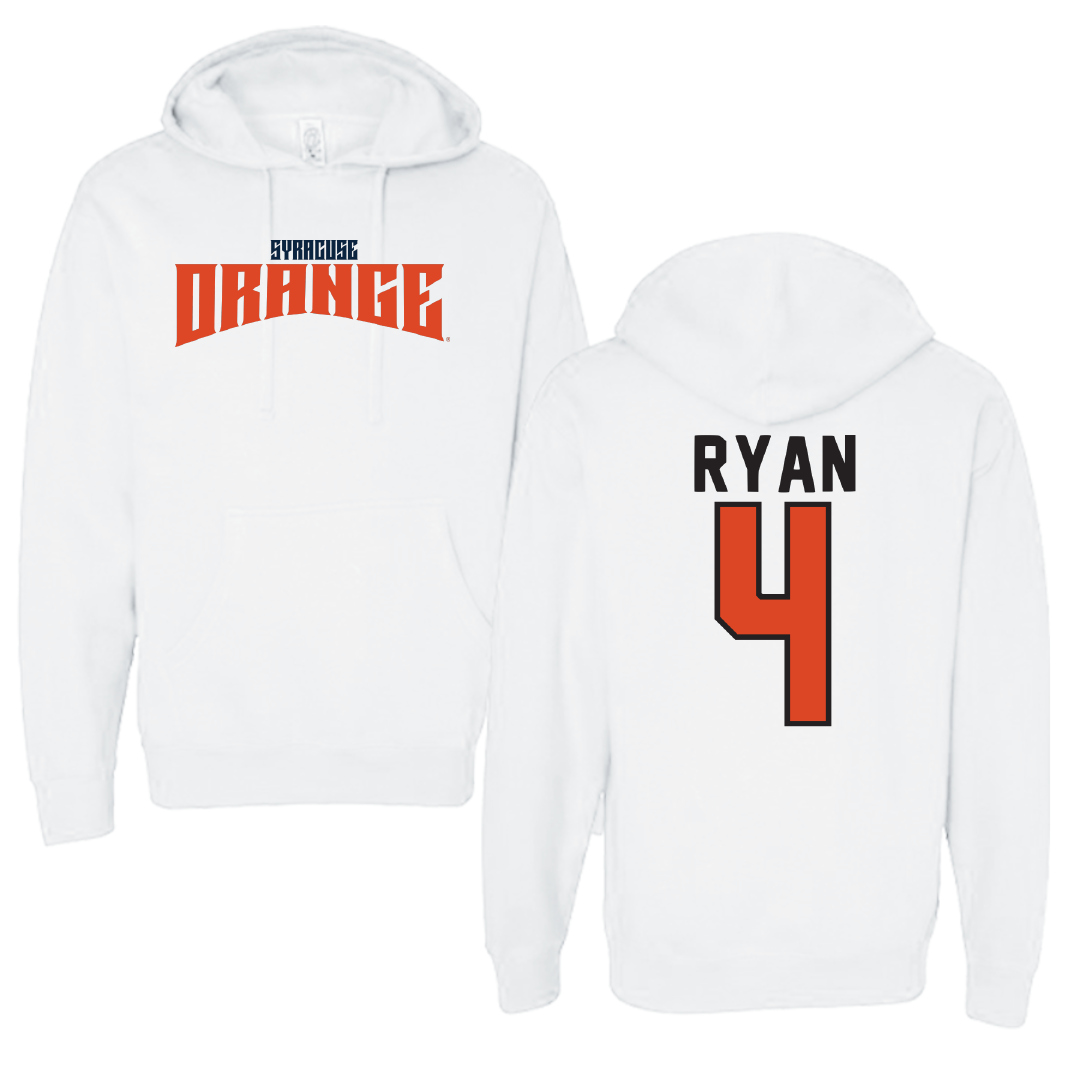 Syracuse University Lacrosse White Classic Hoodie - #4 Cam Ryan