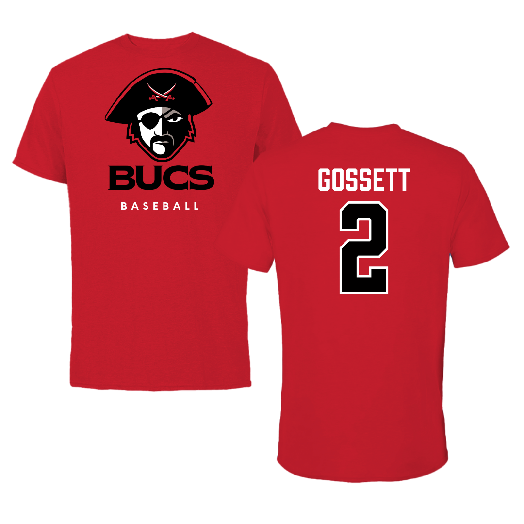 Christian Brothers University Baseball Red Performance Tee - #2 Will Gossett