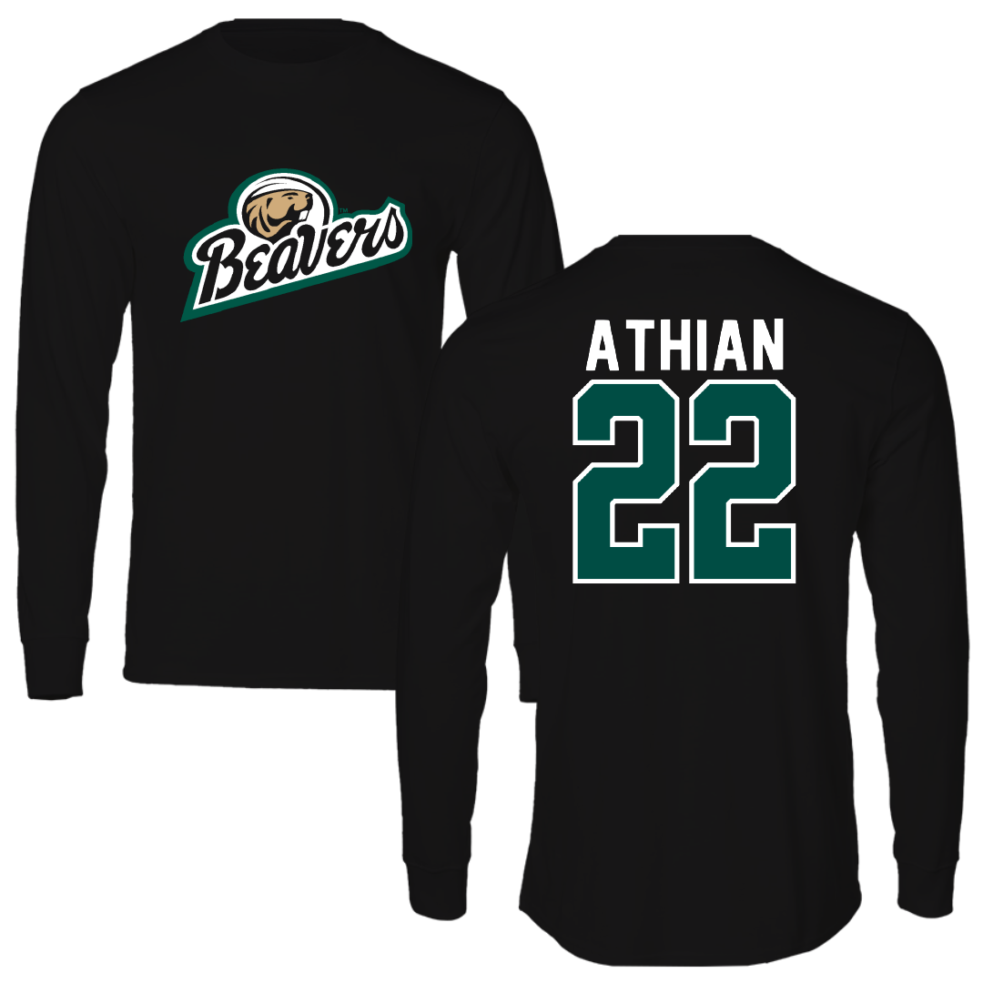 Bemidji State University Basketball Black Performance Long Sleeve - #22 Malang Athian