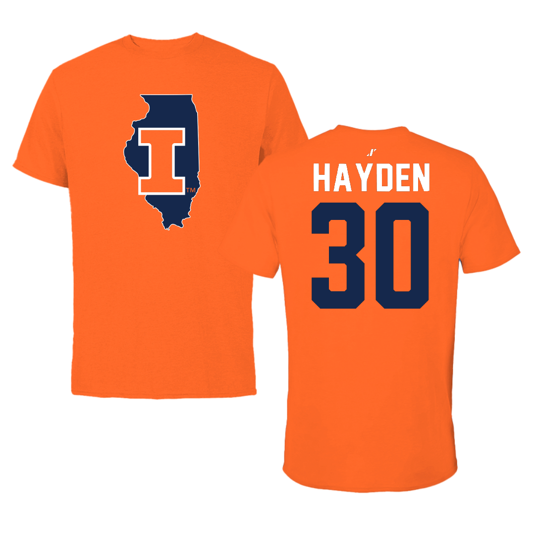 University of Illinois Football Orange State Performance Tee - #30 Jojo Hayden