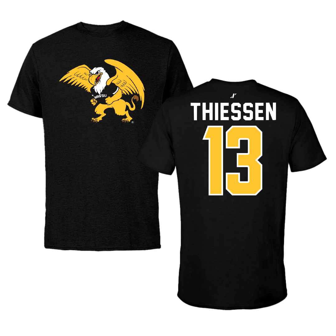 Missouri Western State University Baseball Black Tee - #13 Christopher Thiessen