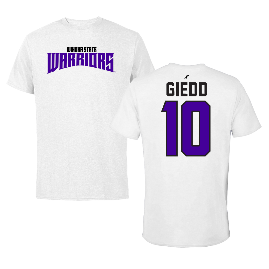 Winona State University Baseball White Classic Tee - #10 Theo Giedd