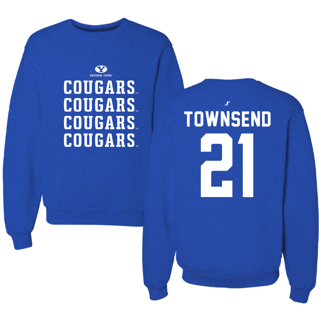 Brigham Young University Softball Blue General Crewneck - #21 Breana Townsend
