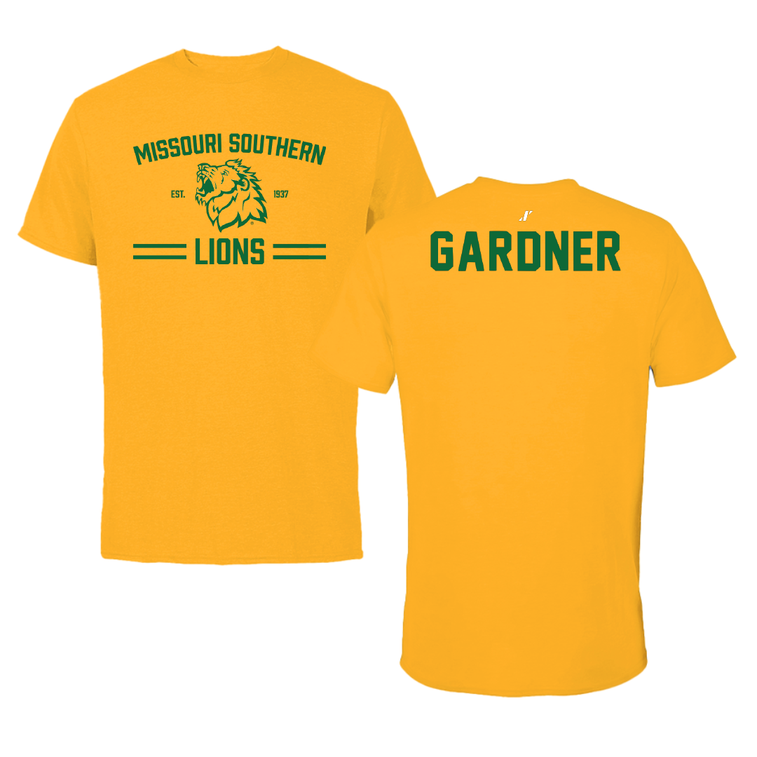 Missouri Southern State University Golf Gold General Tee - Zach Gardner