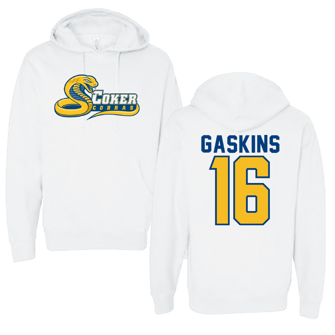 Coker University Softball White Hoodie - #16 Bailee Gaskins