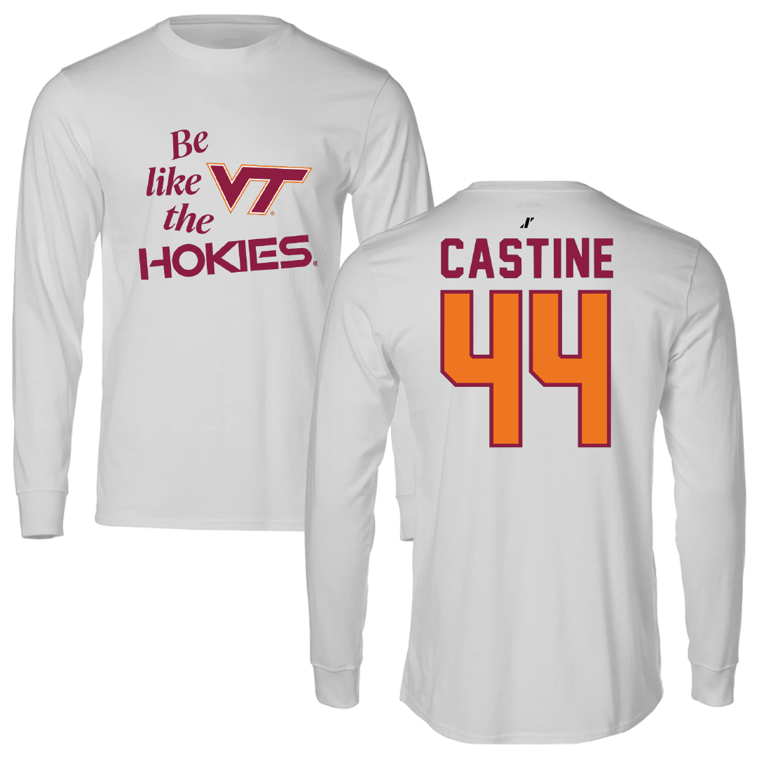 Virginia Tech Softball Light Gray Be Like Us Long Sleeve - #44 Rachel Castine