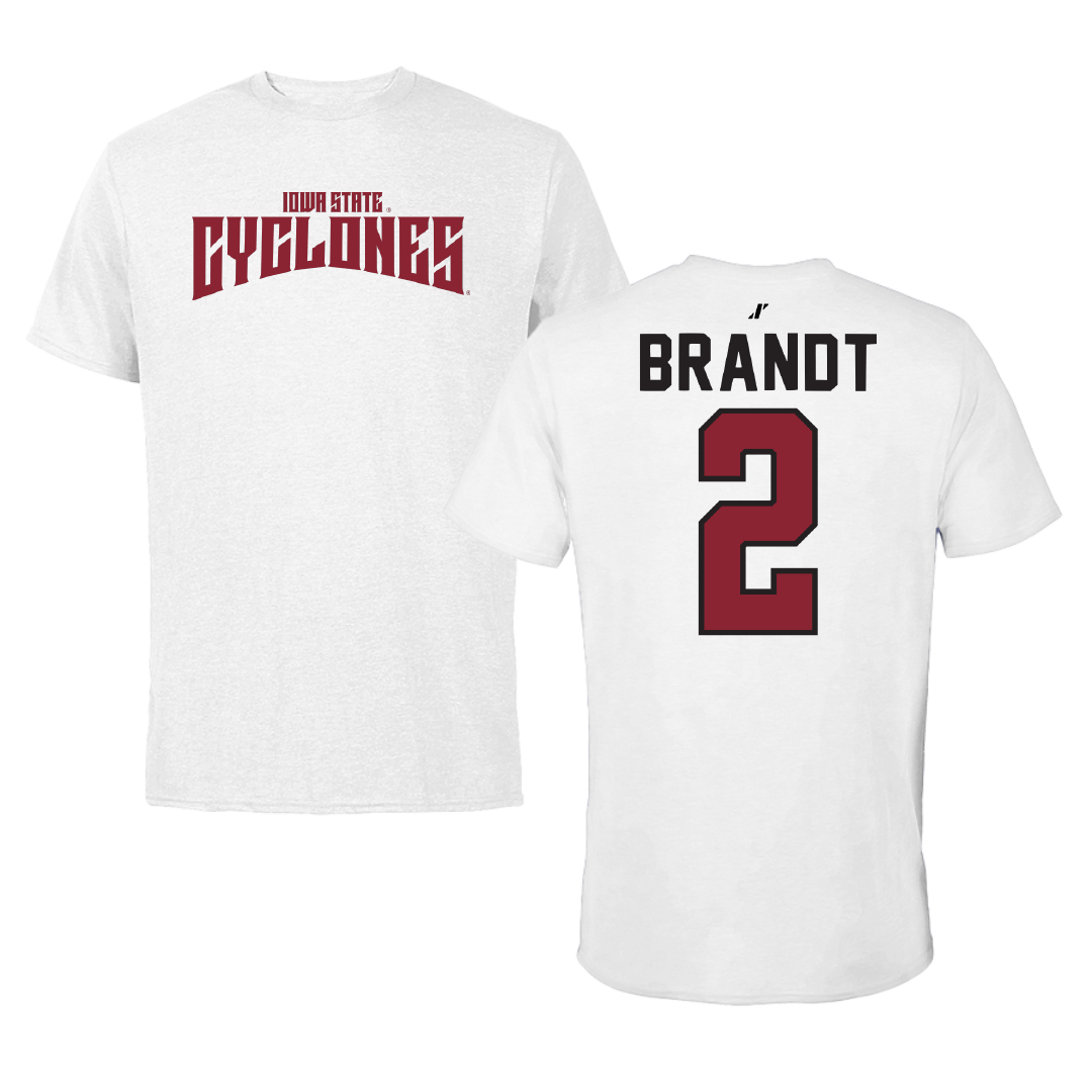 Iowa State University Volleyball White Classic Performance Tee - #2 Morgan Brandt
