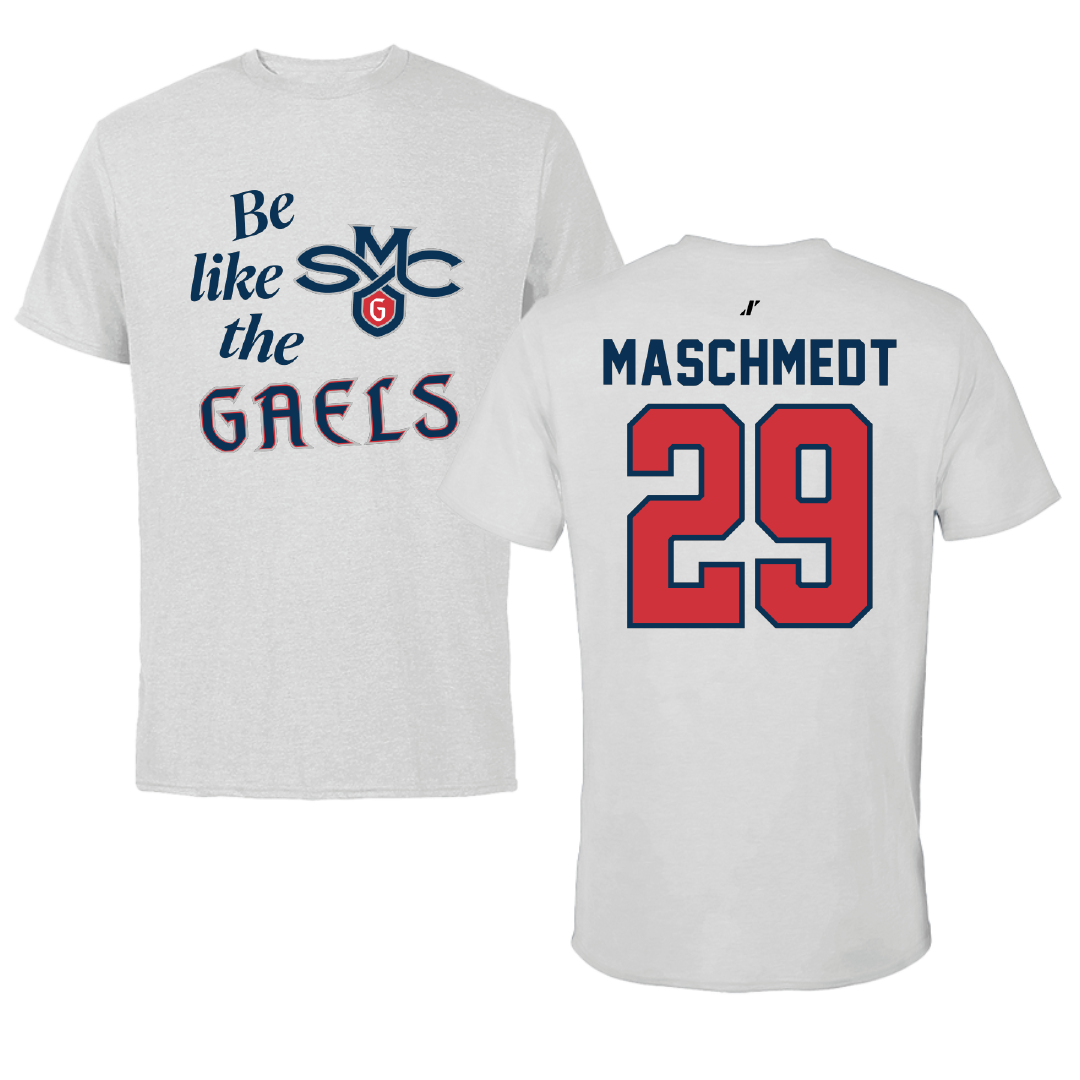 Saint Mary's College of California Soccer Light Gray Be Like Us Performance Tee - #29 Will Maschmedt