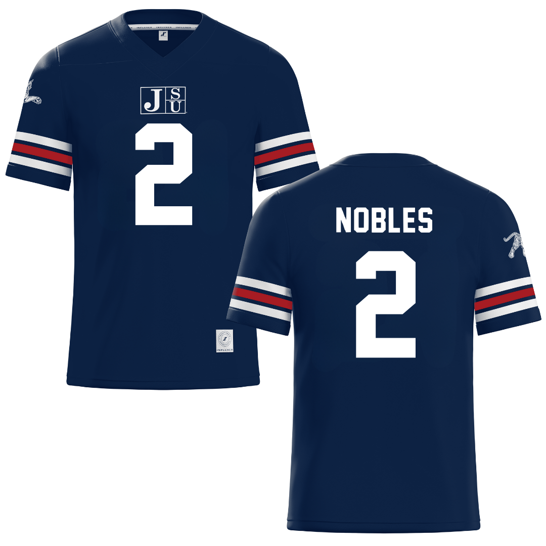Jackson State University Navy Football Jersey - #2 Joshua Nobles