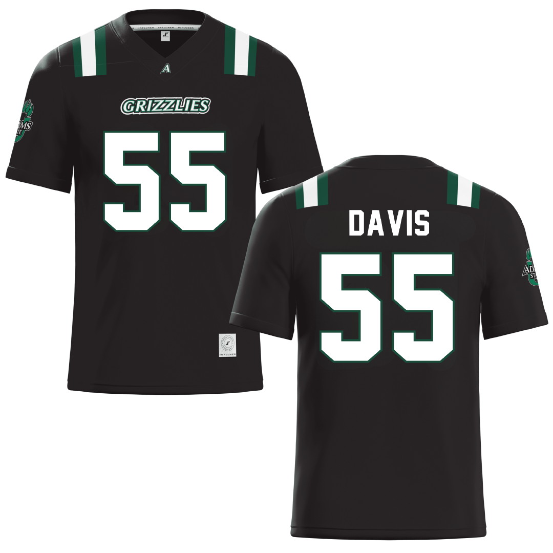 Adams State University Black Football Jersey - #55 Aubree Davis