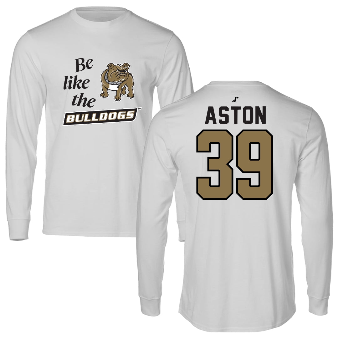 Bryant University Football Light Gray Be Like Us Performance Long Sleeve - #39 Chase Aston