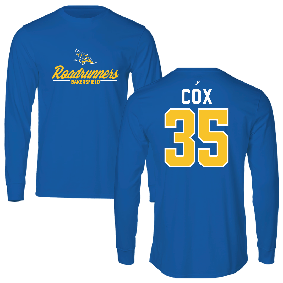 California State University-Bakersfield Baseball Blue General Performance Long Sleeve - #35 AJ Cox